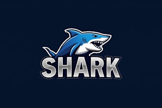 design high quality angry shark mascot logo in very short time