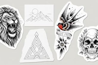 make a realistic black and white tattoo design for you