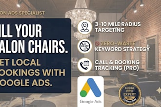 set up google ads for barber shop and hair salon to get local bookings