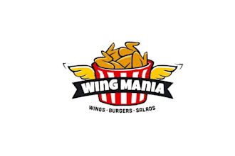 make bucket chicken wings logo for wing mania