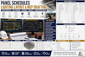 create panel schedules lighting layout mep drafting code compliant nec standard