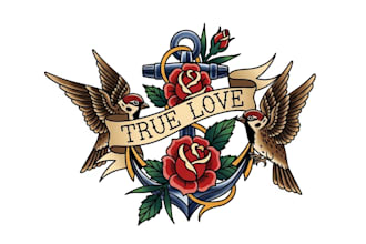 make old school tattoo logo design