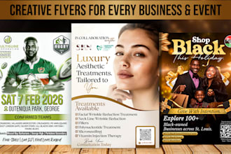 design professional flyers, posters, and marketing materials