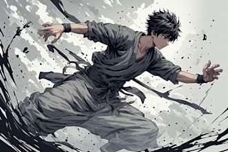 drawing a comic manga character concept