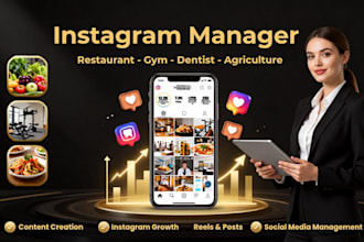 create and manage instagram content for restaurant, gym, dentist, agriculture