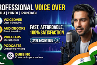 be your professional urdu punjabi hind  english voice over artist