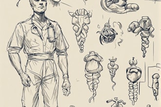 draw professional medical concept sketches or vintage medical concept sketch