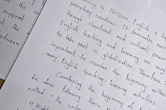 write anything in beautiful clean or cursive handwriting