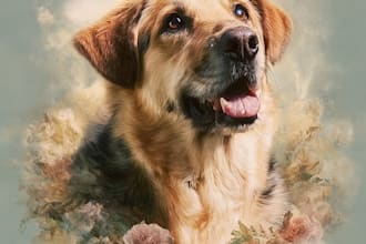 draw memorial pet portrait from photo