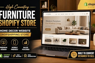 furniture store, shopify website, home decor shopify store dropshipping website