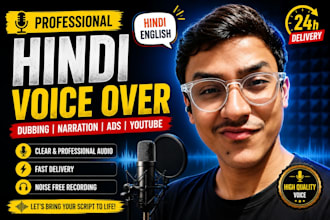 do hindi voice over for youtube videos, storytelling dubbing