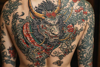 make a traditional japanese irezumi tattoo