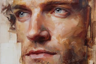 hand paint a renaissance oil painting character portrait