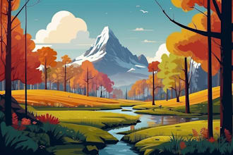 illustrate fantastic flat vector landscape illustration