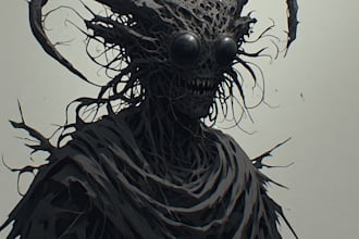 paint sinister horror villain or monster artwork