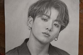 draw realistic handmade pencil sketch from your photo