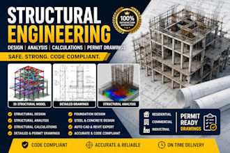 provide structural design, structural analysis, calculations and permit drawings