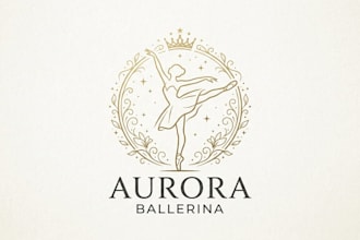 design an elegant ballerina logo for your brand