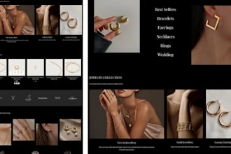create luxury jewelry shopify store, rings earrings bracelet pendant website