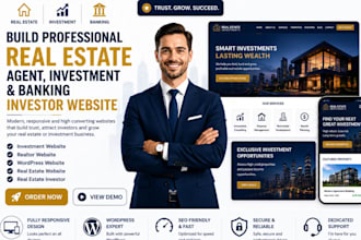 build professional real estate agent investment and banking, investor website