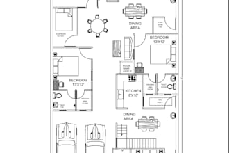 create 2d floor plan, section, and elevation in autocad
