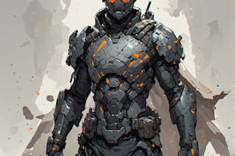 create scifi, fantasy, superhero character design