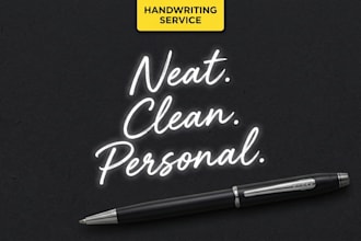 write neat and readable handwritten for you