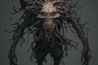 paint sinister horror villain or monster artwork
