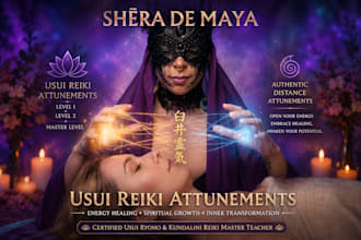attune you in usui reiki ryoho level 1, 2 and master with certificate