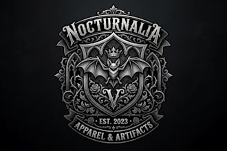 design a dark and elegant gothic logo for your brand