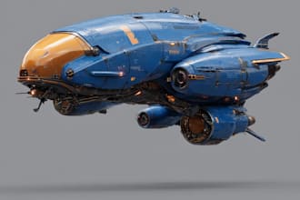 design spaceship, sci fi illustration and sci fi art