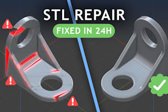 repair your stl file and fix mesh for 3d printing