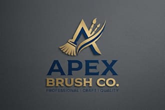 design a professional brush company logo for your brand