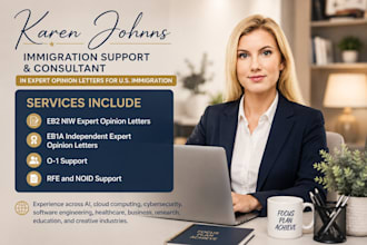 write US immigration expert opinion letters for eb2niw eb1a