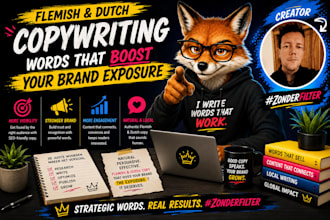 write creative copywriting for your brand in flemish, french or dutch