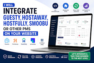 integrate guesty, hostaway, hostfully, smoobu, or any pms with your website