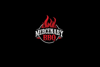 design mercenary bbq smoke competition logo