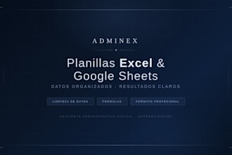 organizaré o crearé tu planilla excel o google sheets