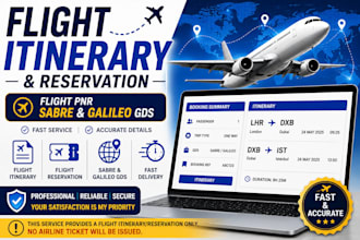 create flight itinerary using sabre and galileo gds