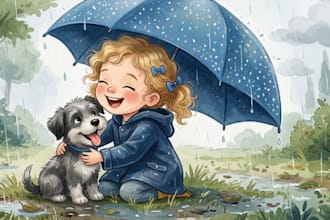 children story book illustration, story book, book illustration