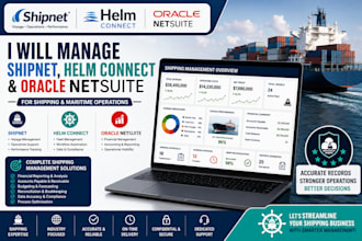 manage shipnet, helm connect and oracle netsuite for shipping