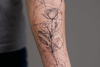 create custom minimalist fine line or geometric tattoo art