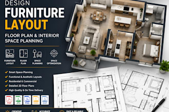 design furniture layout, floor plan and interior space planning
