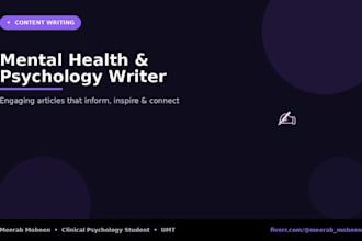 write psychology and mental health blog posts and articles