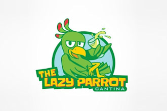 make custom sophisticated logo for the lazy parrot cantina