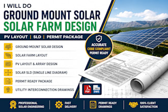 do ground mount solar, solar farm, pv layout, sld, permit package