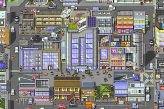create pokemon pixel tileset, tilemap, overworld assets for rpg in gen 3, 4, 5