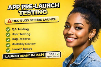 app pre launch testing, QA testing and usability testing