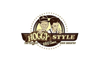 make very cool BBQ sauce label logo