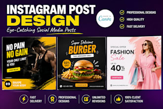 design professional instagram posts, social media posts